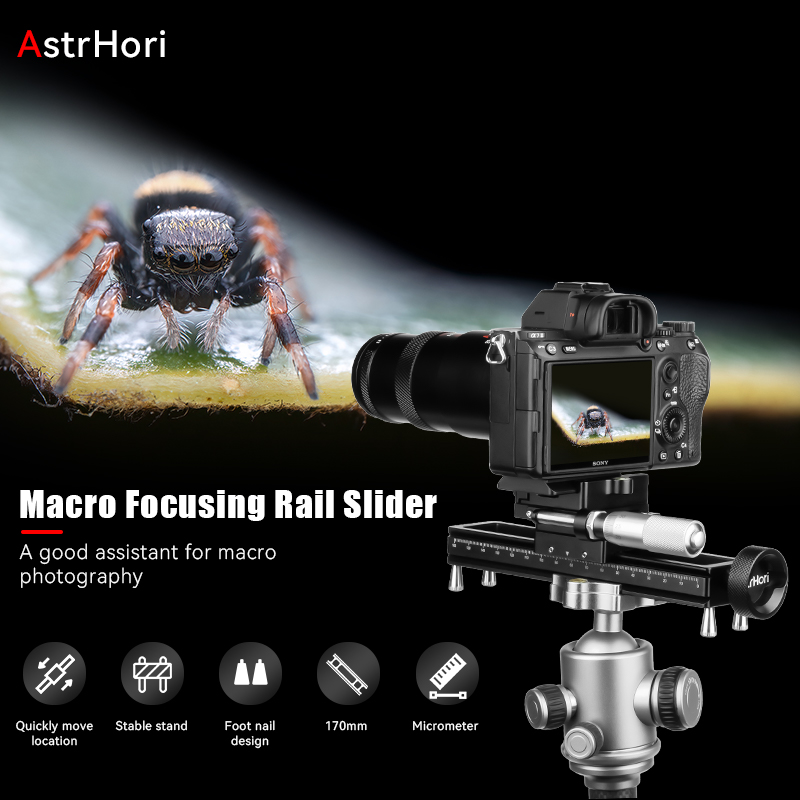 Camera Slider Rail - AstrHori 170MM Portable Aluminum Alloy Macro