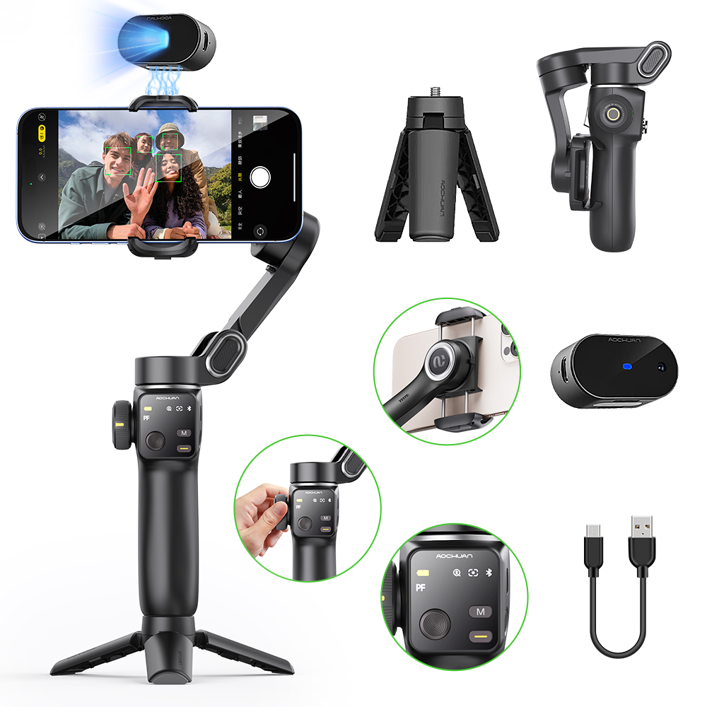 Handheld Stabilizer Gimbal - AOCHUAN Handheld Anti-shake Gimbal Stabilizer Travel