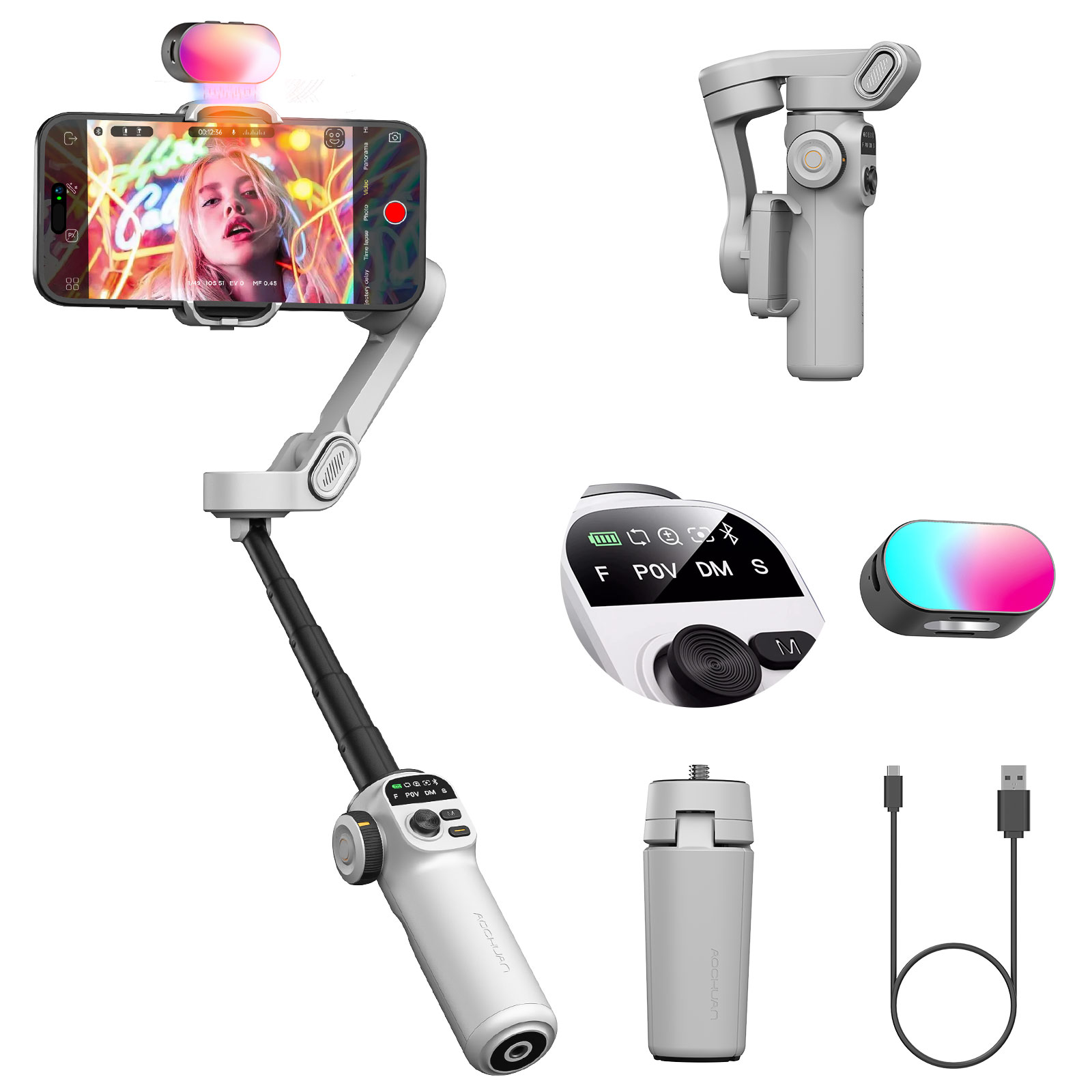 Handheld Stabilizer Gimbal - Aochuan Smart X2 Kit White 3