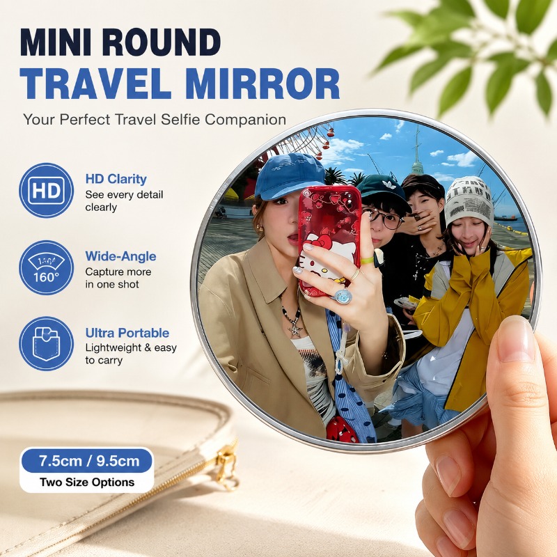 Photography Outdoor - Portable Round Convex Mirror Handheld Wide
