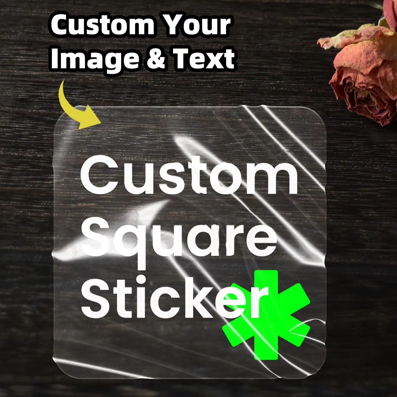 Custom 4cm Square Clear Sticke - Photography Logo review and price