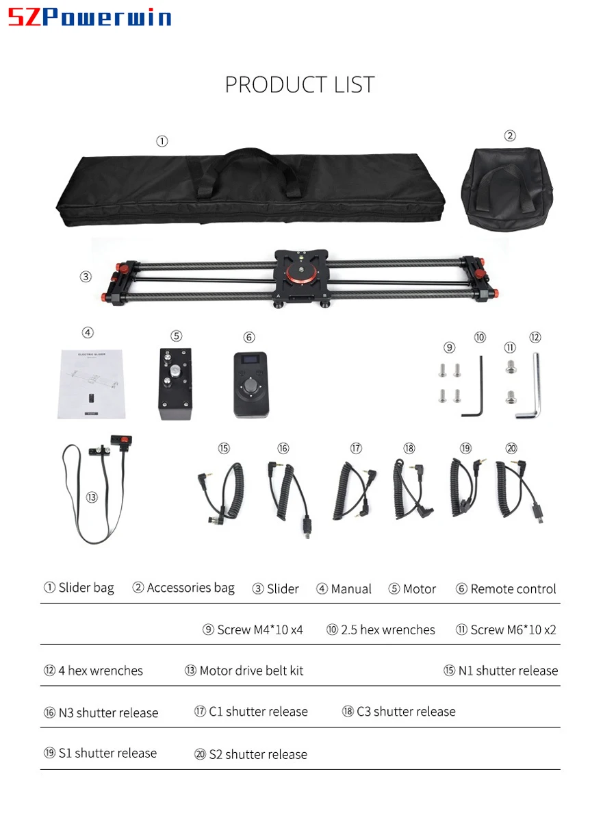 SZPowerwin 80CM Professional E - Camera Slider Rail review and price
